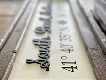Load image into Gallery viewer, Large Coordinate Sign - Customized to Order