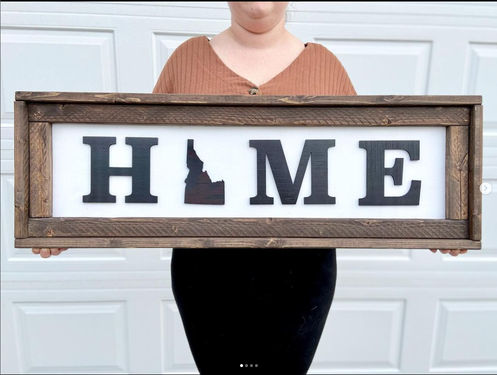 Large State Home Sign